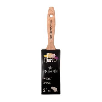 Paint Warrior Flat Brush Beaver Tail Handle Brush