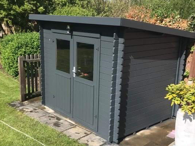Newly painted shed